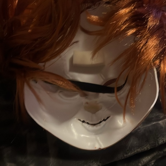 Chucky Mask Creepy Chucky Full Head Mask with Hair Realistic Cosplay Costume - Picture 4 of 9